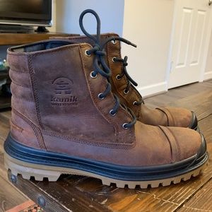 Kamik Men's Griffon Waterproof Boots Brown Leather Size 12
